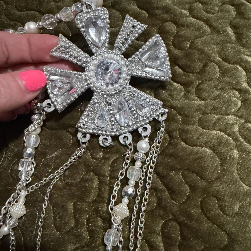 Silver Bohemian Multi-Drape Coin door hanger/curtains